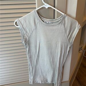 Zara Women's Light Sage Short Sleeve Top